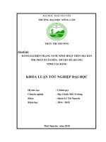 Đánh Giá Hiện Trạng Nước Sinh Hoạt Trên Địa Bàn Thị Trấn Xuân Hòa - Huyện Hà Quảng Tỉnh Cao Bằng