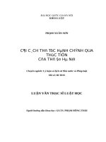 Cải cách thủ tục hành chính qua thực tiễn của thủ đô hà nội