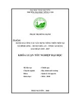 Đánh Giá Công Tác Xây Dựng Nông Thôn Mới Tại Xã Bình Long - Huyện Hòa An - Tỉnh Cao Bằng