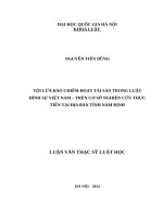Tội lừa đảo chiếm đoạt tài sản trong luật hình sự việt nam   trên cơ sở nghiên cứu thực tiễn tại địa bàn tỉnh nam định 