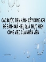 CÁC bước TIẾN HÀNH xây DỰNG KPI  HỌC TẬP Bài giảng Quản trị nguồn nhân lực