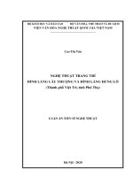 Nghệ thuật trang trí đình làng Lâu Thượng và đình làng Hùng Lô (Thành phố Việt Trì, tỉnh Phú Thọ)