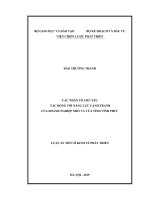 Luận án tiến sĩ kinh tế phát triển  các nhân tố chủ yếu tác động tới năng lực cạnh tranh của doanh nghiệp nhỏ và vừa tỉnh vĩnh phúc 