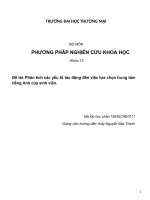 Phân tích các yếu tố tác động đến việc lựa chọn trung tâm tiếng Anh của sinh viên.
