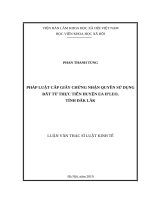 Pháp luật cấp giấy chứng nhận quyền sử dụng đất từ thực tiễn huyện ea h’leo, tỉnh đắk lắk