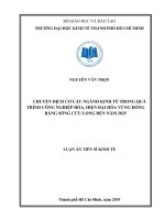 Luận án tiến sĩ kinh tế  chuyển dịch cơ cấu ngành kinh tế trong quá trình công nghiệp hóa, hiện đại hóa vùng đồng bằng sông cửu long đến năm 2025 