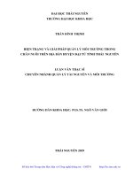 Hiện Trạng Và Giải Pháp Quản Lý Môi Trường Trong Chăn Nuôi Trên Địa Bàn Huyện Đại Từ