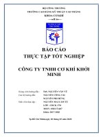 Báo cáo thực tập tốt nghiệp tại công ty TNHH MTV cơ khí tổng hợp Khởi Minh