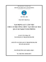 Tạo động lực làm việc cho cán bộ công chức tại chi cục hải quan KCX 