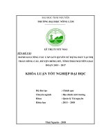Đánh Giá Công Tác Cấp GCN Quyền Sử Dụng Đất Tại Thị Trấn Sông Cầu, Huyện Đồng Hỷ, Tỉnh Thái Nguyên