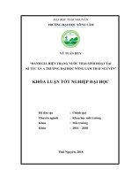 Đánh Giá Hiện Trạng Nước Thải Sinh Hoạt Tại Kí Túc Xá A Trường Đại Học Nông Lâm Thái Nguyên