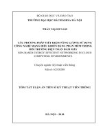 Tóm tắt luận án tiến sĩ kỹ thuật  các phương pháp tiết kiệm năng lượng sử dụng công nghệ mạng điều khiển bằng phần mềm trong môi trường điện toán đám mây 