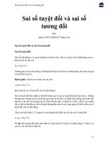 Sai số tuyệt đối và sai số tương đối
