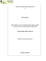 Tóm tắt luận văn thạc sĩ  hoàn thiện cơ chế tài chính trong phòng chống ma túy của lực lượng công an việt nam 