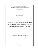 Nghiên cứu xây dựng phương pháp multiplex PCR xác định một số tác nhân gây nhiễm khuẩn huyết 