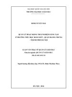 Quản lý hoạt động trải nghiệm sáng tạo ở trường tiểu học đoàn kết   quận hai bà trưng   thành phố hà nội 