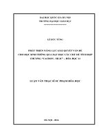 Phát triển năng lực giải quyết vấn đề cho học sinh thông qua dạy học các chủ đề tích hợp chương “cacbon – silic” – hóa học 11 