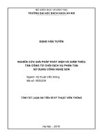 Tóm tắt luận án tiến sĩ kỹ thuật  nghiên cứu giải pháp phát hiện và giảm thiểu tấn công từ chối dịch vụ phân tán sử dụng công nghệ SDN 