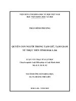(Luận văn thạc sĩ) QUYỀN CON NGƯỜI TRONG TẠM GIỮ, TẠM GIAM TỪ THỰC TIỄN TỈNH ĐẮK LẮK