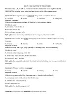 Từ đồng nghĩa và từ trái nghĩa   rèn luyện kỹ năng làm bài môn tiếng anh (cho kỳ thi THPT quốc gia) phần 1 tiếp thep 