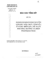 Đánh giá khả năng nguồn lợi đặc sản (mực, tôm vỏ) ở vùng biển sâu, đề xuất phương hướng và biện pháp khai thác 
