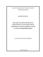 Bảo vệ quyền lợi người tiêu dùng trong lĩnh vực an toàn thực phẩm theo pháp luật việt nam hiện nay từ thực tiễn thành phố hồ chí minh