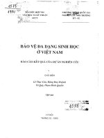 Báo cáo kết quả của dự án nghiên cứu   bảo vệ đa dạng sinh học ở việt nam 