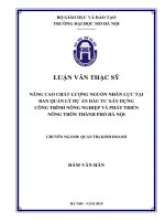 ÂNG CAO CHẤT LƯỢNG NGUỒN NHÂN lực TẠI BAN QUẢN lý dự án đầu tư xây DỰNG CÔNG TRÌNH NÔNG NGHIỆP và PHÁT TRIỂN NÔNG THÔN THÀNH PHỐ hà nội 