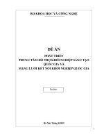 ĐỀ ÁN PHÁT TRIỂN TRUNG TÂM HỖ TRỢ KHỞI NGHIỆP SÁNG TẠO QUỐC GIA VÀ MẠNG LƯỚI KẾT NỐI KHỞI NGHIỆP QUỐC GIA