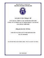 Xây dựng chiến lược kinh doanh cho công ty cổ phần XNK cao bằng giai đoạn 2020 – 2025 