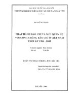 Phát hành báo chí và mối quan hệ với công chúng báo chí ở việt nam thời kỳ 1986   2002 