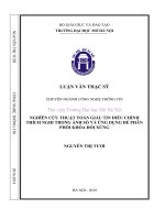 Nghiên cứu thuật toán giấu tin điều chỉnh thích nghi trong ảnh số và ứng dụng để phân phối khóa đối xứng 