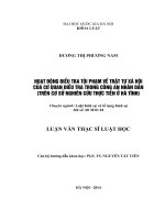 Hoạt động điều tra tội phạm về trật tự xã hội của cơ quan điều tra trong công an nhân dân (trên cơ sở nghiên cứu thực tiễn ở hà tĩnh) 
