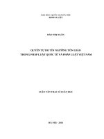 Quyền tự do tín ngưỡng, tôn giáo theo pháp luật quốc tế và pháp luật việt nam 