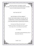 ESP materials development using situation based vocabulary in composing an english handbook for customs officers in northwest region of vietnam 