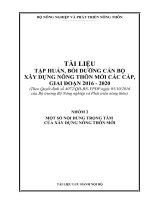 TÀI LIỆU TẬP HUẤN, BỒI DƯỠNG CÁN BỘ XÂY DỰNG NÔNG THÔN MỚI CÁC CẤP,GIAI ĐOẠN 2016 - 2020