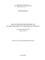 Tóm tắt luận án tiến sĩ khoa học giáo dục  quản lý đánh giá kết quả học tập của học sinh trung cấp theo tiếp cận năng lực 