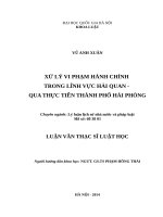 Xử lý vi phạm hành chính trong lĩnh vực hải quan  qua thực tiễn thành phố hải phòng 