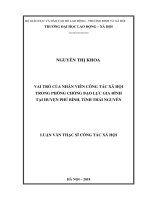VAI TRÒ CỦA NHÂN VIÊN CÔNG TÁC XÃ HỘI TRONG PHÒNG CHỐNG BẠO LỰC GIA ĐÌNH TẠI HUYỆN PHÚ BÌNH, TỈNH THÁI NGUYÊN