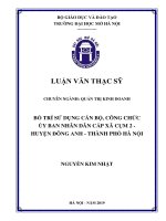 Bố trí sử dụng cán bộ, công chức ủy ban nhân dân cấp xã cụm 2 huyện đông anh   thành phố hà nội  
