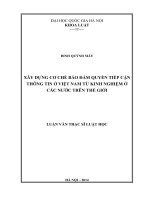Xây dựng cơ chế bảo đảm quyền tiếp cận thông tin ở việt nam từ kinh nghiệm ở các nước trên thế giới 