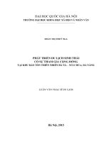 Phát triển du lịch sinh thái có sự tham gia cộng đồng tại khu bảo tồn thiên nhiên bà nà   núi chúa, đà nẵng 