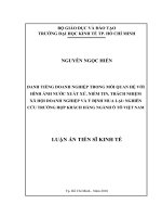 Danh tiếng doanh nghiệp trong mối quan hệ với hình ảnh nước xuất xứ, niềm tin, trách nhiệm xã hội doanh nghiệp và ý định mua lại nghiên cứu trường hợp khách hàng ngành ô tô việt nam 