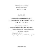 Tóm tắt luận văn thạc sĩ  nghiên cứu quá trình thụ đắc từ li hợp trong tiếng hán hiện đại của sinh viên việt nam 