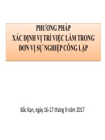 PHƯƠNG PHÁP XÁC ĐỊNH VỊ TRÍ VIỆC LÀM TRONG ĐƠN VỊ SỰ NGHIỆP CÔNG LẬP