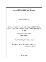 Hệ tảo, vi khuẩn lam và ứng dụng để đánh giá chất lượng môi trường nước tại hồ trúc 