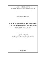 Đảng bộ huyện quảng xương (thanh hóa) lãnh đạo phát triển giáo dục phổ thông từ năm 1996 đến năm 2010 