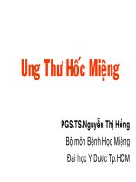 CHẨN ĐOÁN VÀ ĐIỀU TRỊ UNG THƯ HỐC MIỆNG ĐH Y DƯỢC TP HCM