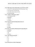 Bộ câu hỏi trắc nghiệm (có đáp án) môn TIN học ôn thi công chức, viên chức theo chuẩn CNTT năm 2018 