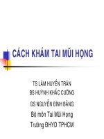 CÁCH KHÁM TAI MŨI HỌNG ĐH Y DƯỢC TP HCM